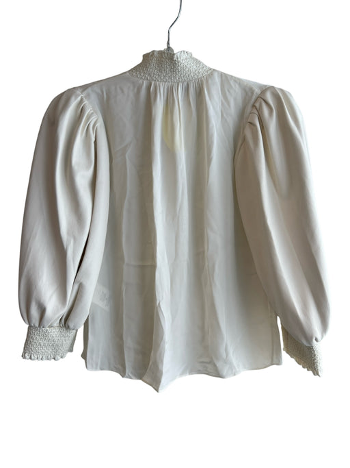 Alice & Olivia Size XS Ivory Viscose Long Draped Sleeve Stretch Accents Top Ivory / XS