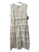 Bindu Size M White Cotton V Neck Ruffle Detail Sleeveless Shimmer Dress White / M