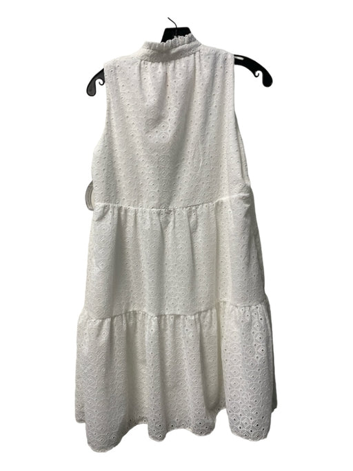 Lily Pulitzer Size M White Polyester V Neck Sleeveless Ruffle collar Dress White / M
