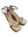 Stuart Weitzman Shoe Size 6.5 Tan & Gold Leather Woven Open Toe Platform Shoes Tan & Gold / 6.5