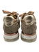 Softwaves Shoe Size 37 Taupe & White Woven Straw Platform Ribbon Laces Sneakers Taupe & White / 37