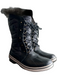 Sorel Shoe Size 9 Black Leather Upper Fabric Lined Rubber Outsole Mid Calf Boots Black / 9
