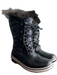 Sorel Shoe Size 9 Black Leather Upper Fabric Lined Rubber Outsole Mid Calf Boots Black / 9
