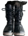 Sorel Shoe Size 9 Black Leather Upper Fabric Lined Rubber Outsole Mid Calf Boots Black / 9