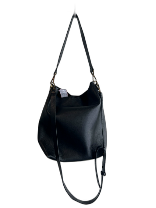 Madewell Black Cow Leather Bronze Hardware Solid Removable Straps bucket bag Bag Black
