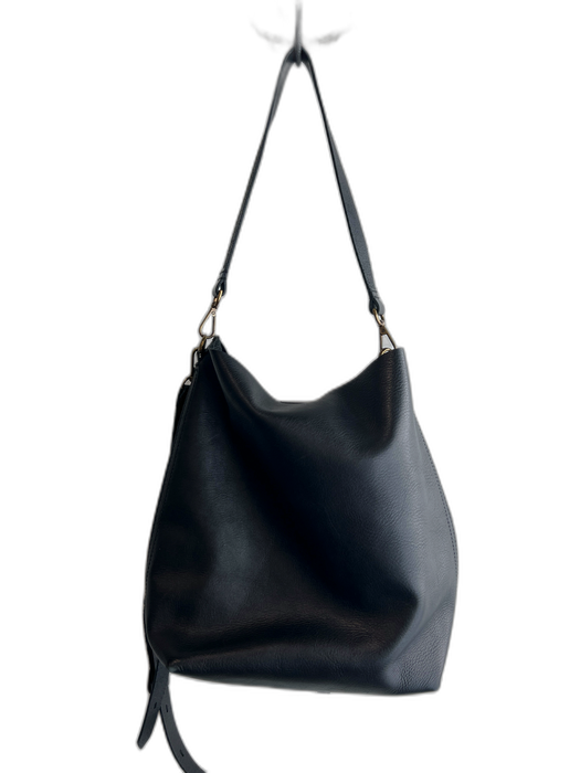 Madewell Black Cow Leather Bronze Hardware Solid Removable Straps bucket bag Bag Black