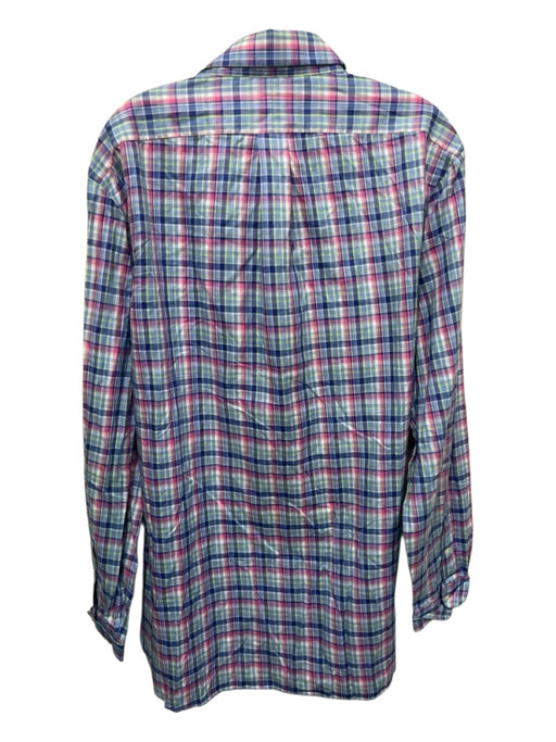 Ralph Lauren Size L Blue & Multi Cotton Plaid Button Down Long Sleeve Shirt Blue & Multi / L