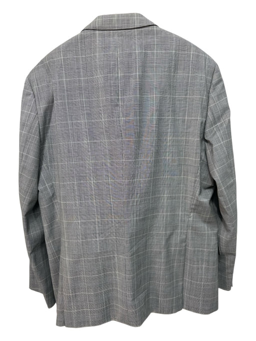 Hugo Boss Gray, Black, White Wool Houndstooth 2 Button Men's Suit Gray, Black, White / 44