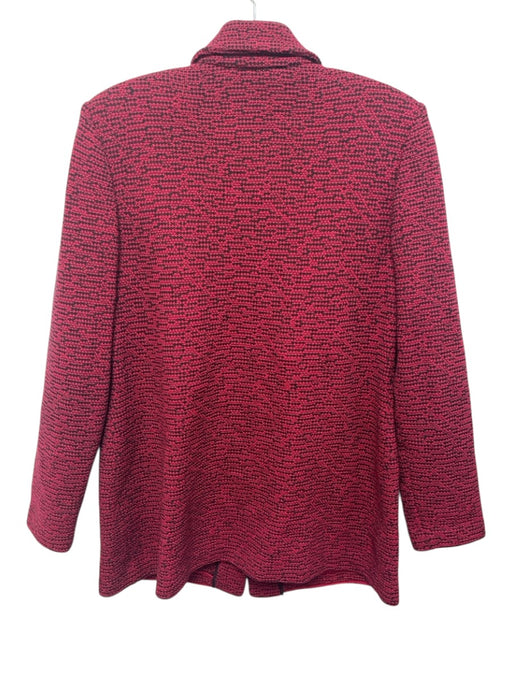 St. John Collection Size 4 Red & Black Wool & Rayon Long Sleeve Knit Jacket Red & Black / 4