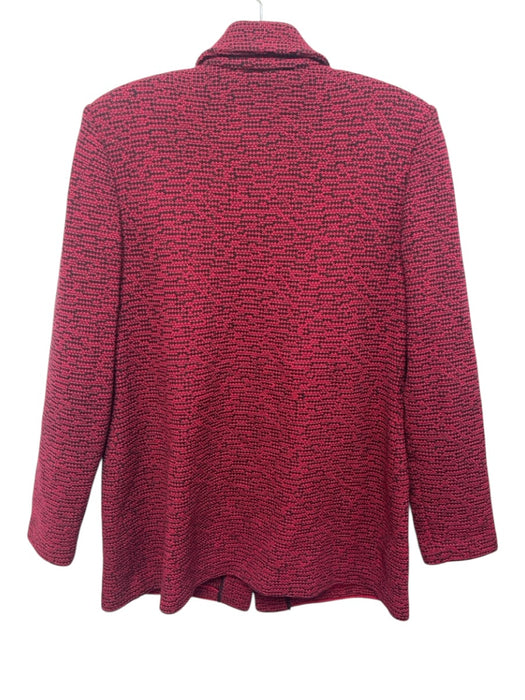 St. John Collection Size 4 Red & Black Wool & Rayon Long Sleeve Knit Jacket Red & Black / 4