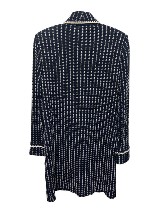 St. John Collection Size 4 Navy & white Wool & Rayon Long Sleeve Knit Jacket Navy & white / 4