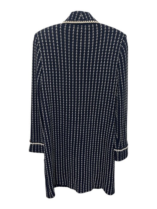 St. John Collection Size 4 Navy & white Wool & Rayon Long Sleeve Knit Jacket Navy & white / 4