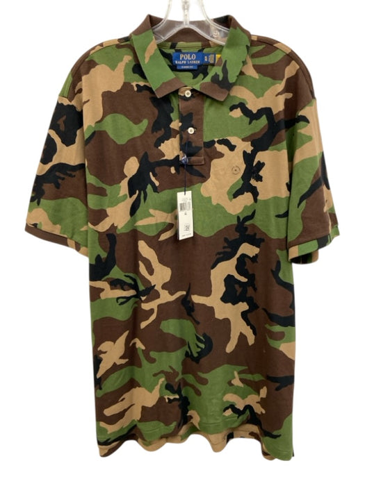 Polo NWT Size XL Green & Brown Cotton Camo Polo Men's Short Sleeve Green & Brown / XL