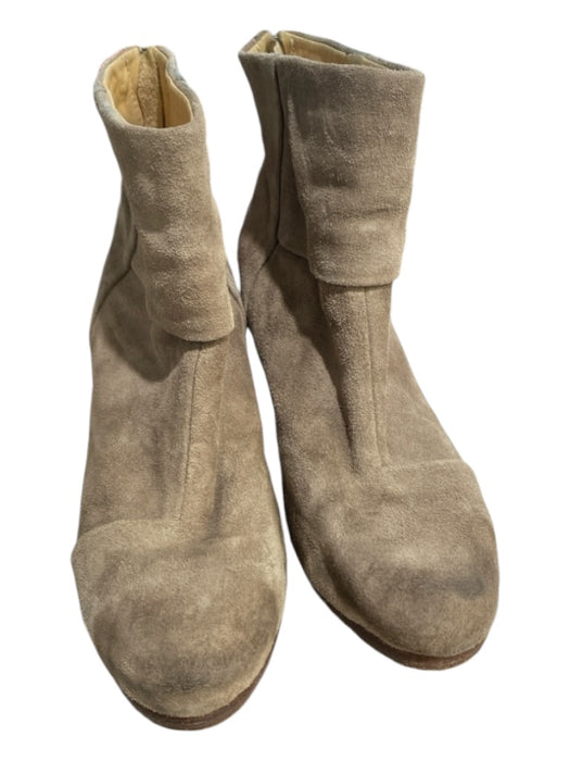 Rag & Bone Shoe Size 38 Tan Suede Almond Toe Zip Back Stacked Booties Tan / 38