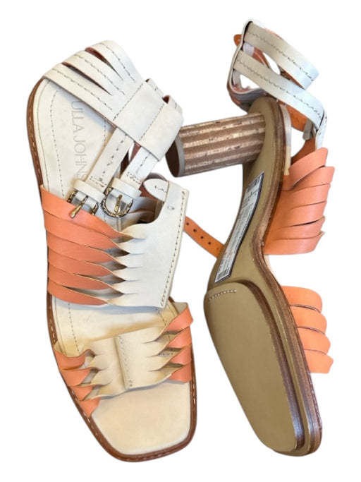 Ulla Johnson Shoe Size 39 Peach & Tan Leather Block Heel Gladiator Sandals Peach & Tan / 39