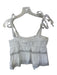 Ulla Johnson Size 4 White & Black Silk Blend Tie Straps Stitching Detail Top White & Black / 4