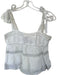 Ulla Johnson Size 4 White & Black Silk Blend Tie Straps Stitching Detail Top White & Black / 4
