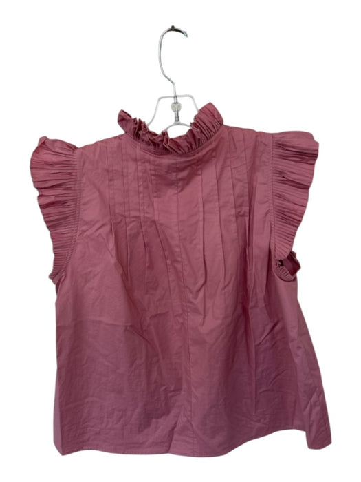 Sea New York Size M Mauve Cotton Flutter Sleeves Acordian Pleated Top Mauve / M