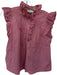 Sea New York Size M Mauve Cotton Flutter Sleeves Acordian Pleated Top Mauve / M