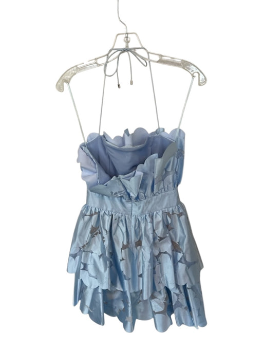 Pinko Size 40 Baby Blue Polyester Blend Halter Neck Scallopped Hem Dress Baby Blue / 40