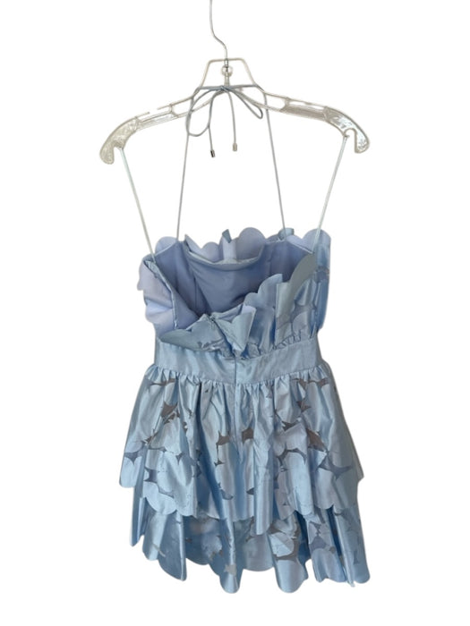 Pinko Size 40 Baby Blue Polyester Blend Halter Neck Scallopped Hem Dress Baby Blue / 40