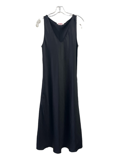 Organic John Patrick Size M Black Triacetate & Polyester V Neck Sleeveless Dress Black / M