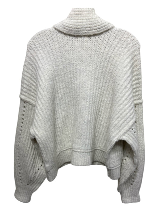 We The Free Size M Ivory White Recycled Polyester Rib Knit Front Pocket Sweater Ivory White / M