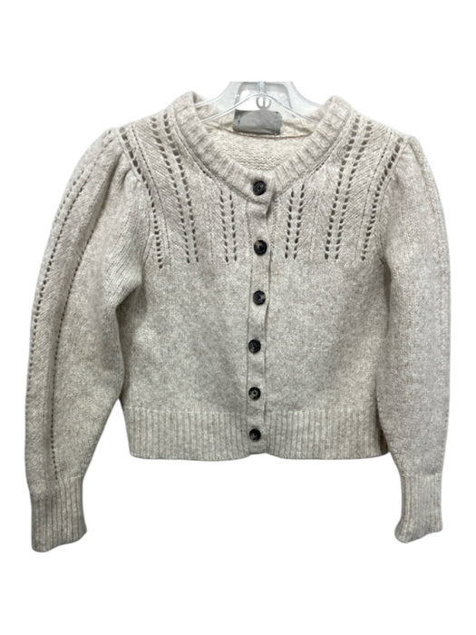 Everlane Size M Beige Merino Wool, Pima Cotton, Alpaca Long Sleeve Crop Cardigan Beige / M