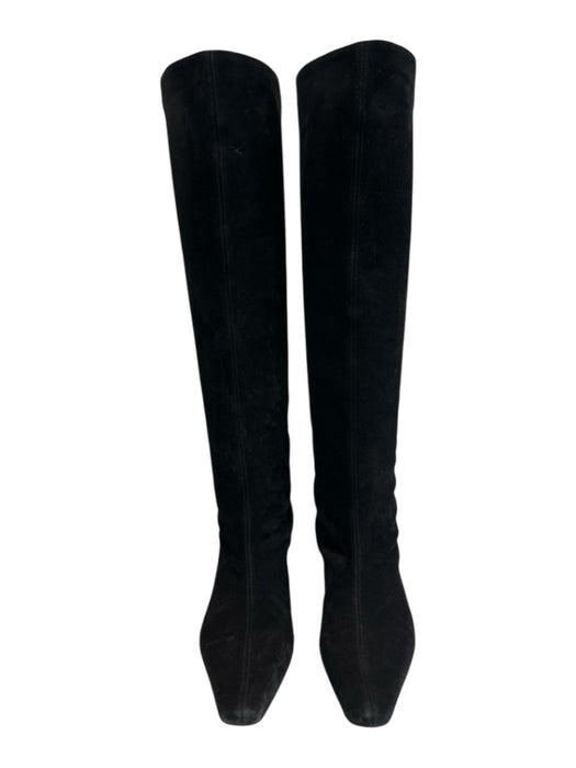 Staud Shoe Size 38.5 Black Suede Pointed Square Toe Low Heel Above knee Boots Black / 38.5