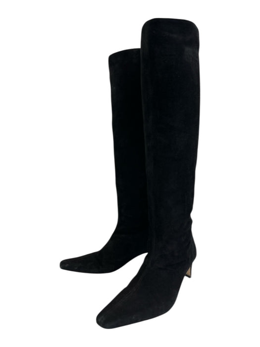 Staud Shoe Size 38.5 Black Suede Pointed Square Toe Low Heel Above knee Boots Black / 38.5