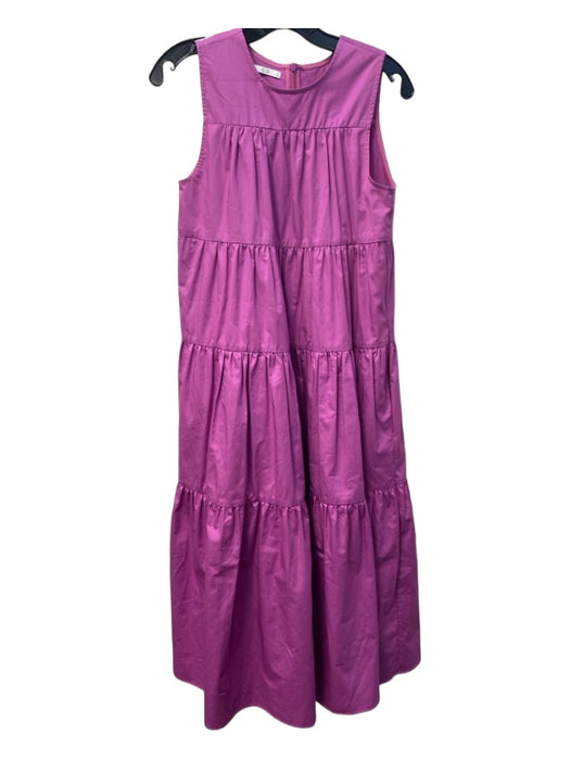 Co Size XS Purple Cotton Sleeveless Round Neck Tiered Back Zip Dress Purple / XS