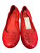 Tory Burch Shoe Size 8 Red Patent Leather Logo Round Toe Flat Ballerina Shoes Red / 8