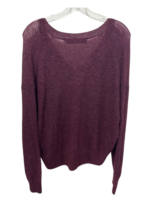 IRO Size Small Burgundy Wool Blend Knit Heathered V Neck Sweater Burgundy / Small