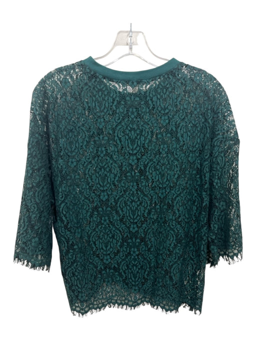 Jonathan Simkhai Size Medium Emerald Green Cotton Blend Lace Sheer Sweater Emerald Green / Medium