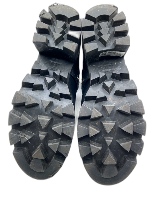 Schutz Shoe Size 7 Black Leather Grommet Detail Buckle Lug Sole Moto Boots Black / 7