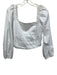 Veronica Beard Size 8 White Cotton Long Balloon Sleeve Square Neck Side Zip Top White / 8