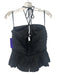 Ulla Johnson Size 6 Black Cotton Tie Neck Halter Gathered Pleats Cutout Top Black / 6