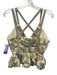 Ulla Johnson Size 8 Cream Yellow & Blue Silk Strappy Criss Cross Back Peplum Top Cream Yellow & Blue / 8