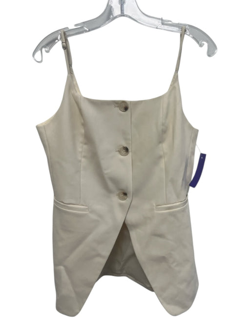Whiteroom + Cactus Size S Cream White Polyester Blend Spaghetti Strap Vest Top Cream White / S