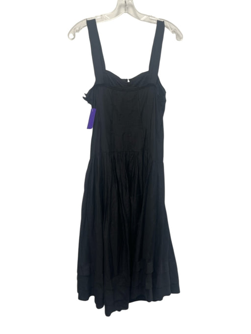 Ulla Johnson Size 8 Black Cotton & Silk Sleeveless Gathered Detail Dress Black / 8