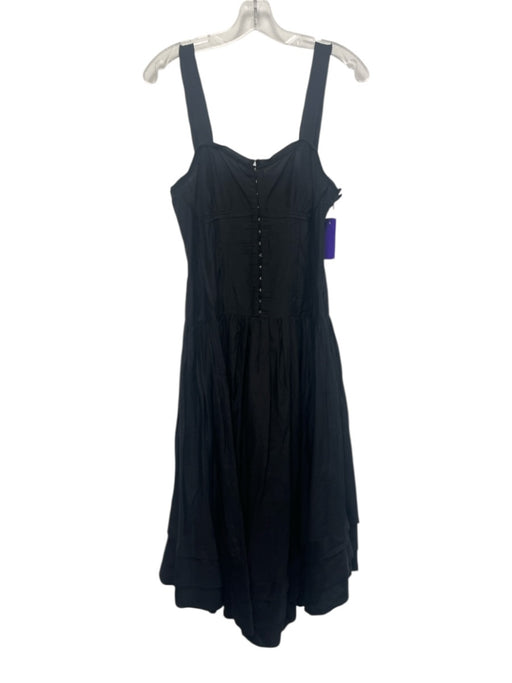 Ulla Johnson Size 8 Black Cotton & Silk Sleeveless Gathered Detail Dress Black / 8