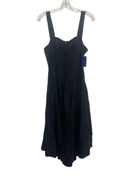 Ulla Johnson Size 8 Black Cotton & Silk Sleeveless Gathered Detail Dress Black / 8