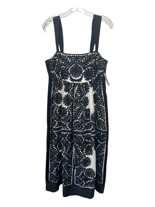 Ulla Johnson Size 6 Black & Cream Cotton & Silk Fabric & Color Block Dress Black & Cream / 6