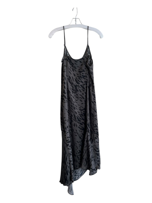Aqua Size M Grey & Black Polyester Cheetah Print Sleeveless Slip Dress Dress Grey & Black / M