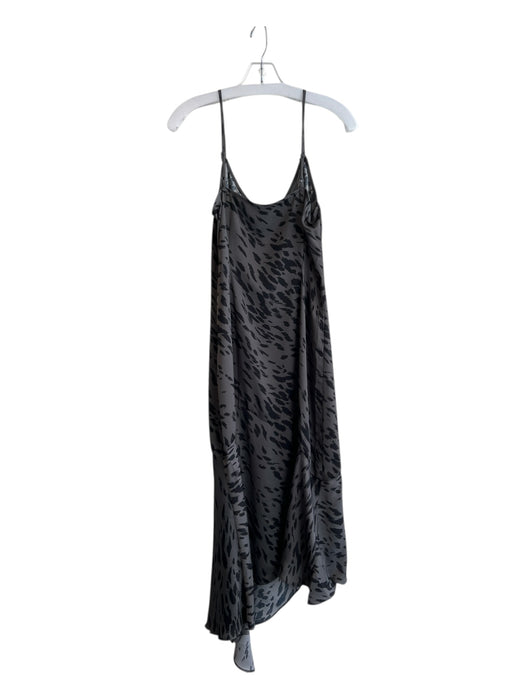 Aqua Size M Grey & Black Polyester Cheetah Print Sleeveless Slip Dress Dress Grey & Black / M