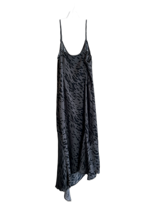 Aqua Size M Grey & Black Polyester Cheetah Print Sleeveless Slip Dress Dress Grey & Black / M