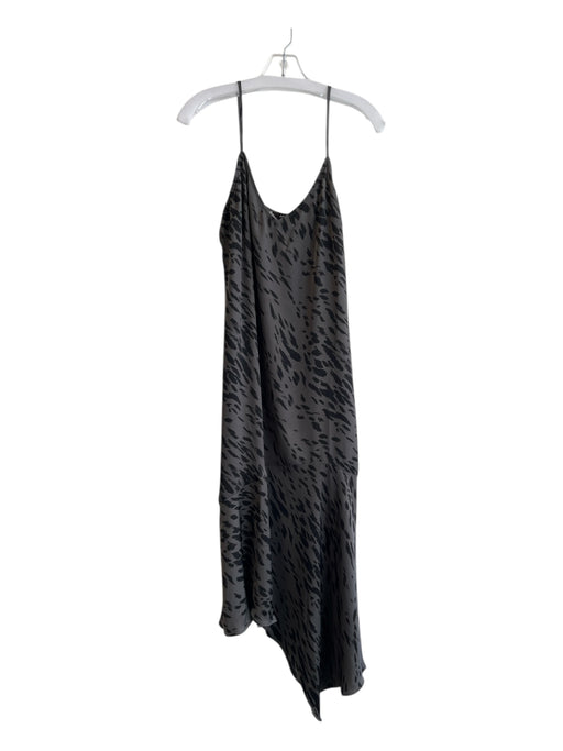 Aqua Size M Grey & Black Polyester Cheetah Print Sleeveless Slip Dress Dress Grey & Black / M
