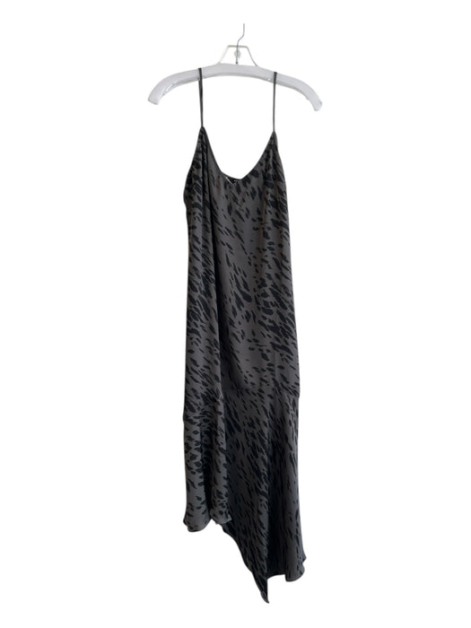 Aqua Size M Grey & Black Polyester Cheetah Print Sleeveless Slip Dress Dress Grey & Black / M