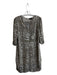 Parker Black Size 0 Silver Polyester Sequin Knee Length Round Neck Dress Silver / 0