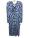 Sail To Sable Size XXS Light Blue, Navy & White Viscose Blend Long Sleeve Dress Light Blue, Navy & White / XXS